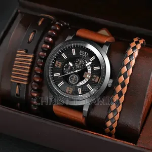 Montre Homme Luxe Chronographe – Édition Premium Marron & Noir