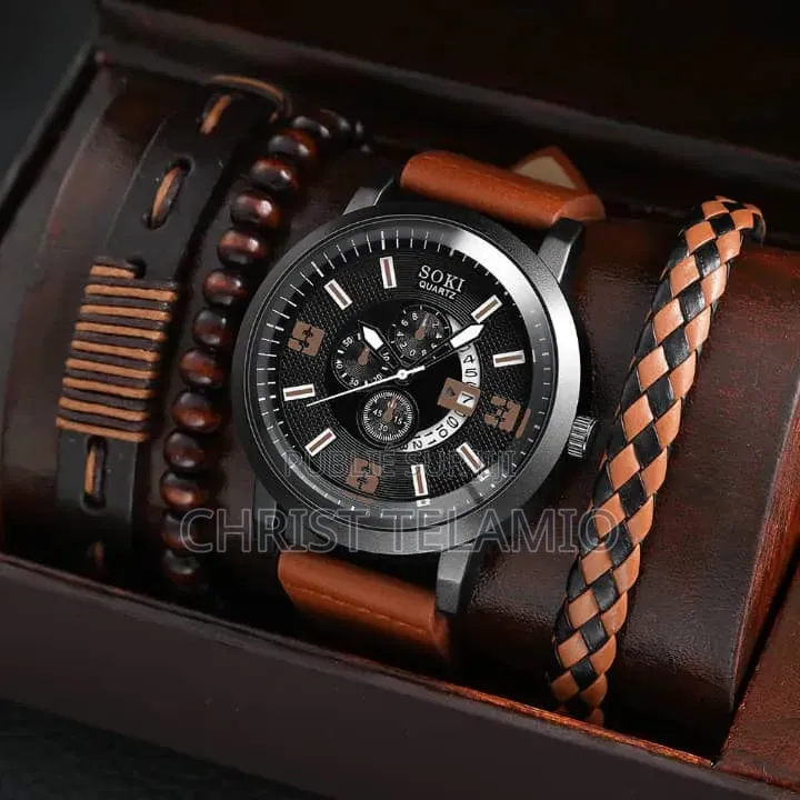 Montre Homme Luxe Chronographe – Édition Premium Marron & Noir