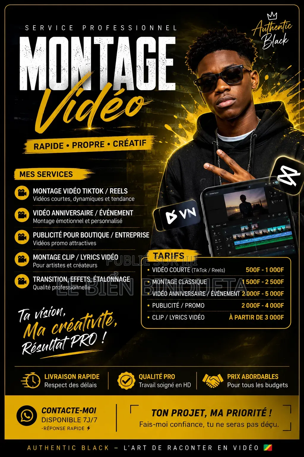 🎨 Création D’Affiches Personnalisées – TENTIC BLACK PRO