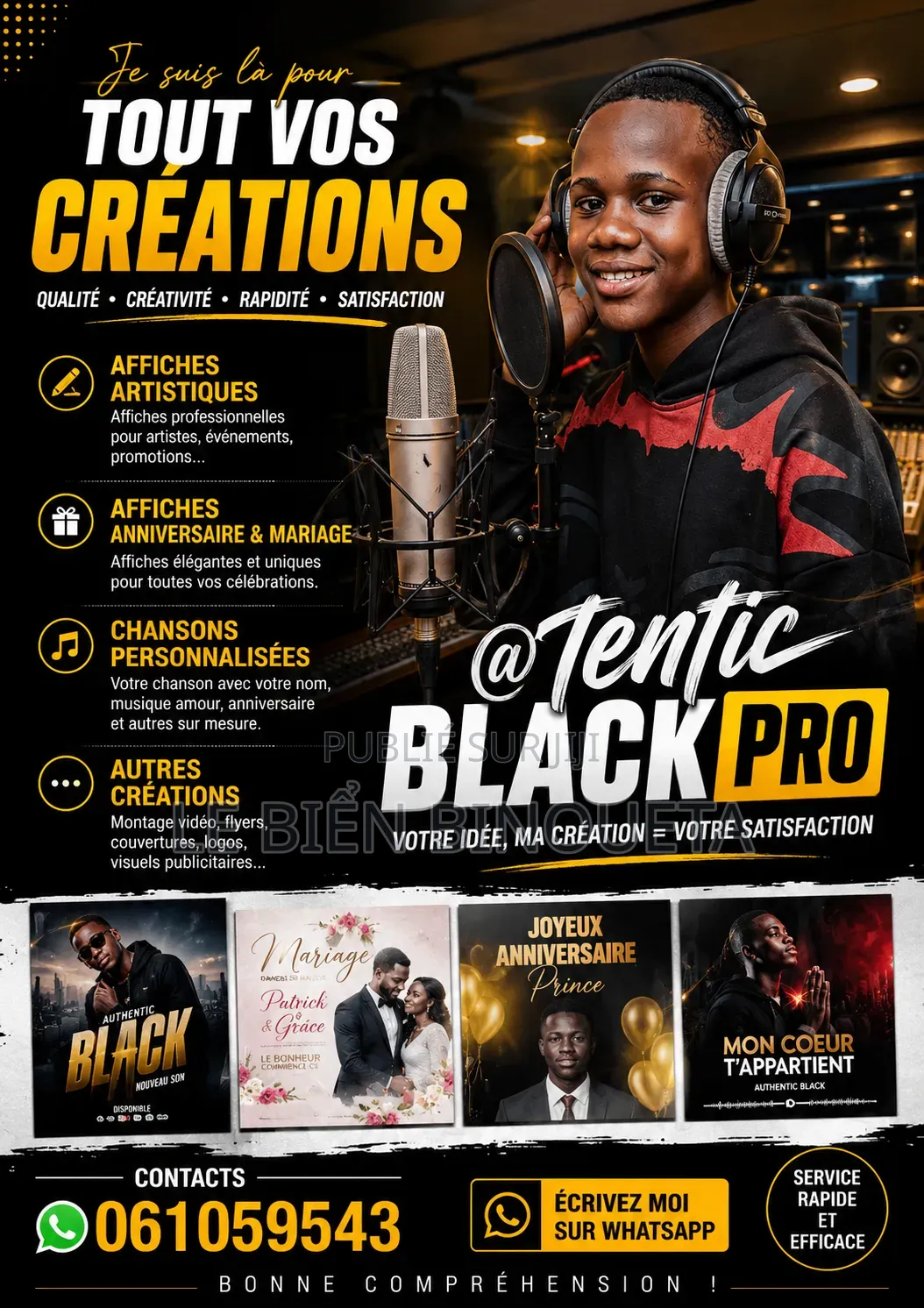 Création D’Affiches Personnalisées – TENTIC BLACK PRO