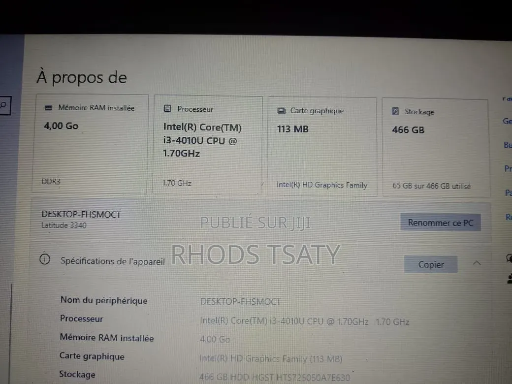 Ordinateur portable Dell G3 17 3579 4GB Intel Core i3 HDD 512GB