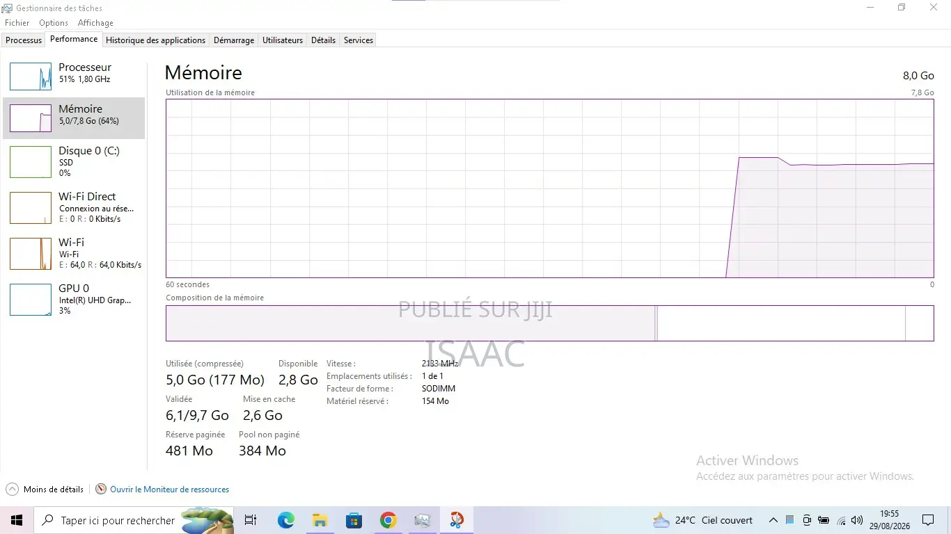 Ordinateur portable Lenovo Ideapad S145-15 8GB Intel SSD 128GB
