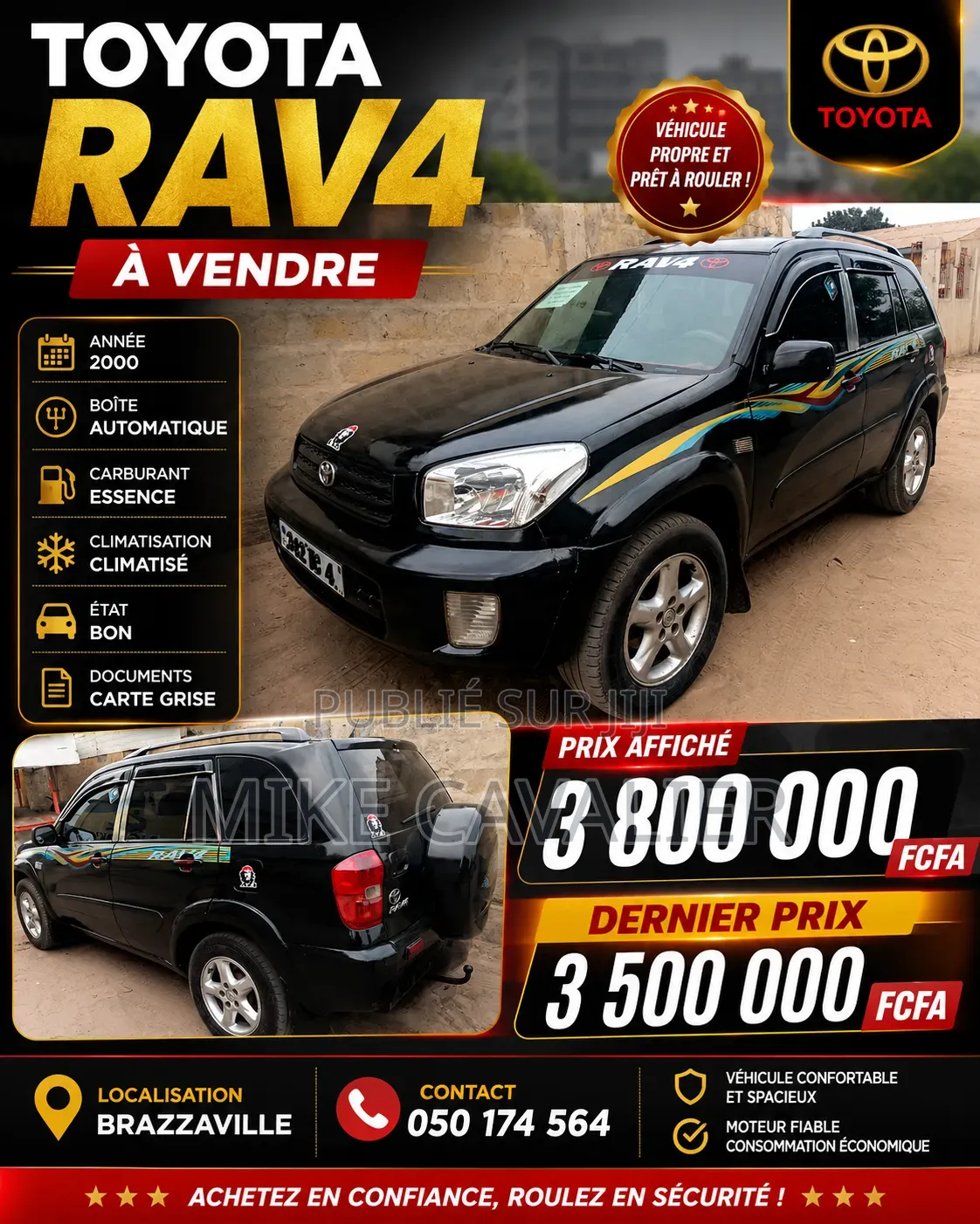 Toyota RAV4 Automatic 2000 Noir