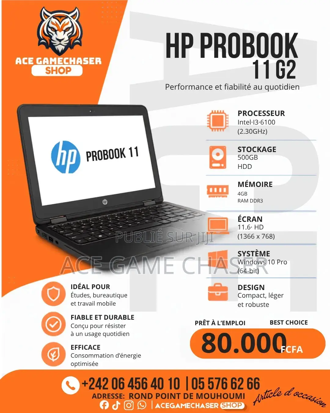 Ordinateur portable HP ProBook 11 G2 EE 4GB Intel Core i3 HDD 500GB
