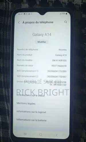 Nouveau Samsung Galaxy A14 128 GB Argenté