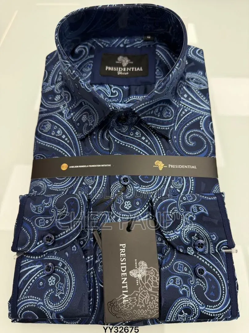 Chemise Homme PRESIDENTIAL Manches Longues Bleu Marine