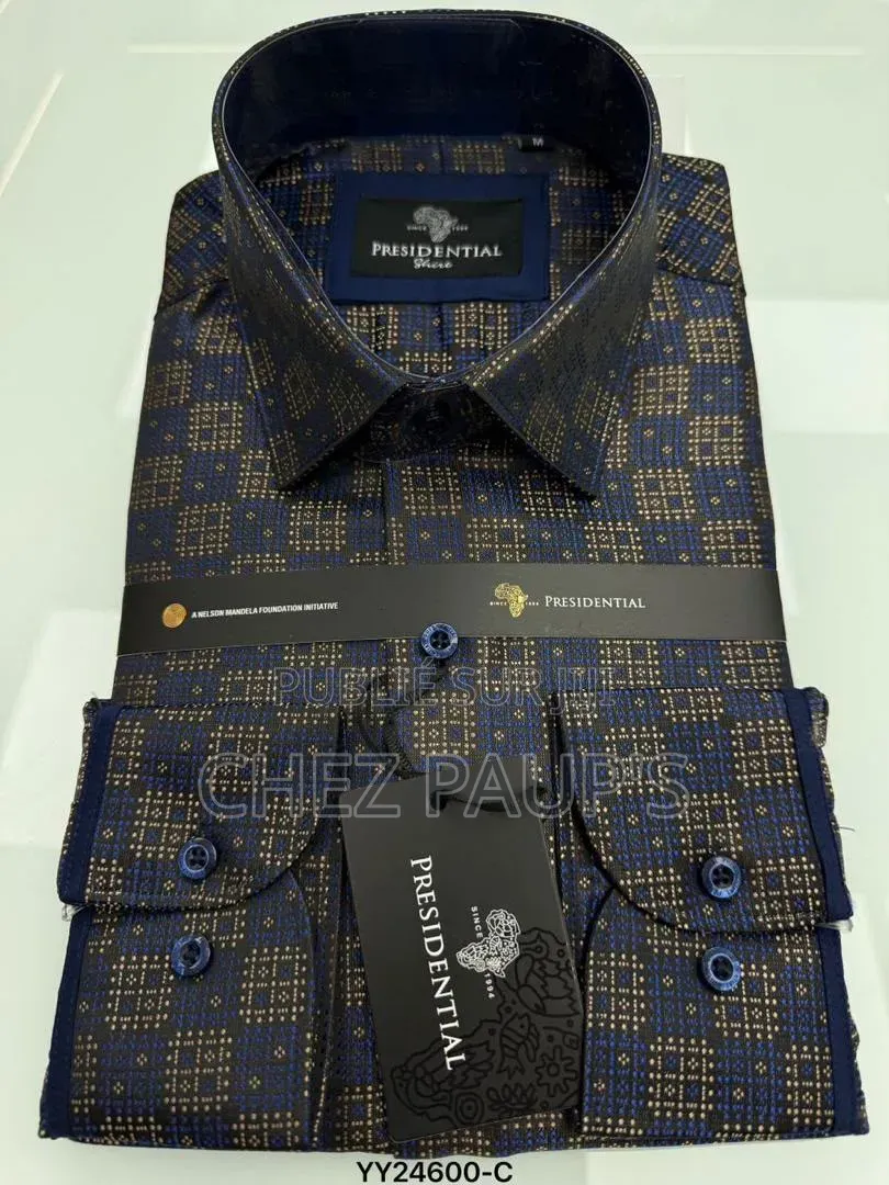 Chemise Homme PRESIDENTIAL Manches Longues Bleu Marine