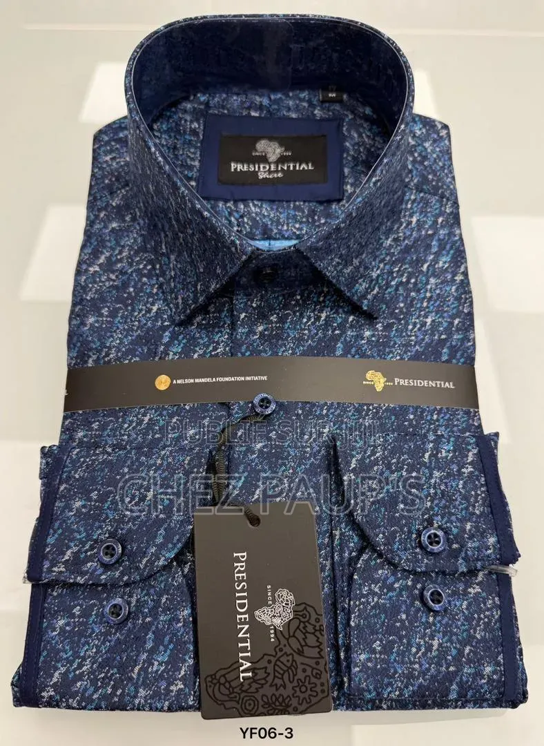 Chemise Homme PRESIDENTIAL Manches Longues Bleu Marine