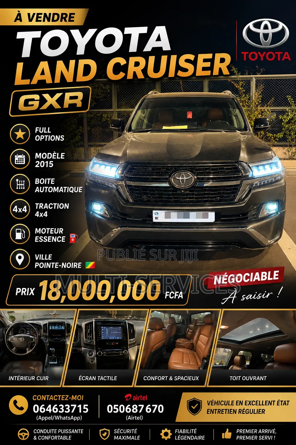 Toyota Land Cruiser 2015 Noir Mat