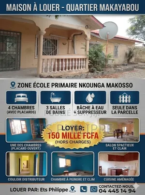 4chbre Maison dans Mongo-Mpoukou à Louer