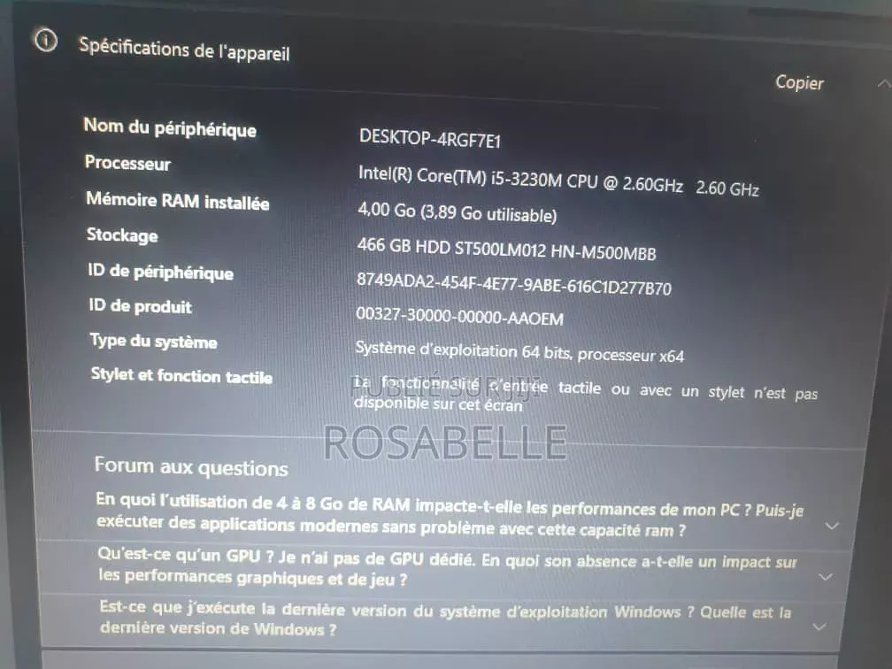 Ordinateur portable Samsung Q320 4GB Intel Core i5 HDD 500GB