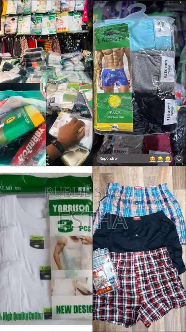 Caleçons+Débardeurs (Homme) /Lingeries+Pyjama (Femme)
