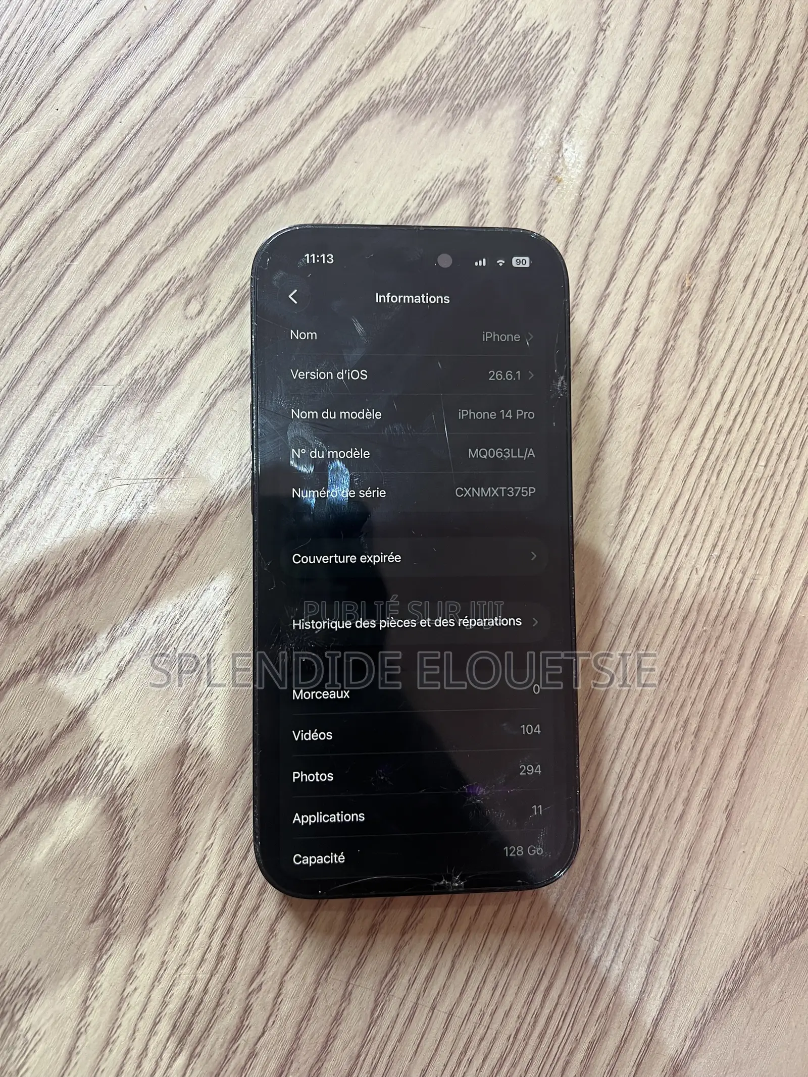 Pomme iPhone 14 Pro 128 GB Noir