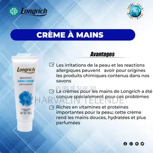 Crème À Mains Longrich – Hydratante Adoucissante – 100 G