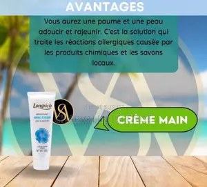 Crème À Mains Longrich – Hydratante Adoucissante – 100 G