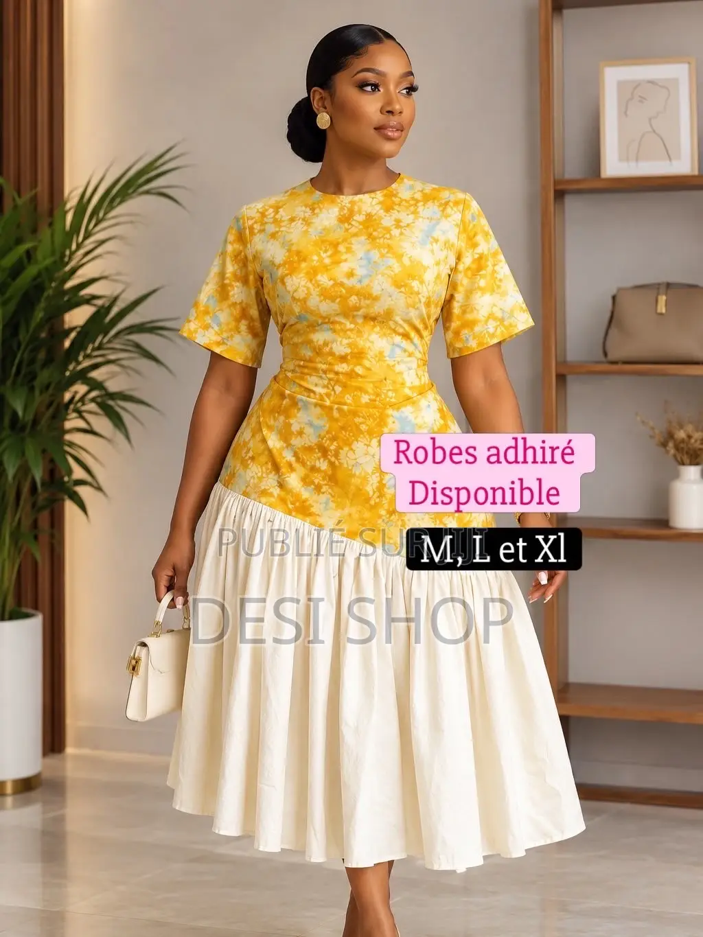 Robe Pour Femme en Tissu Adhiré