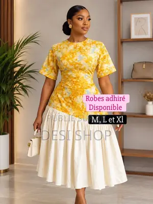 Robe Pour Femme en Tissu Adhiré