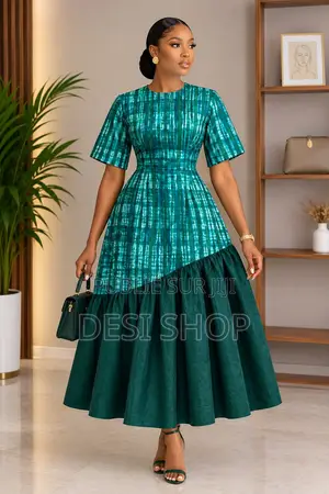 Robe Pour Femme en Tissu Adhiré