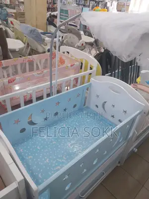 Vente Berceau Pour Bébé De Couleur Bleue Blanc