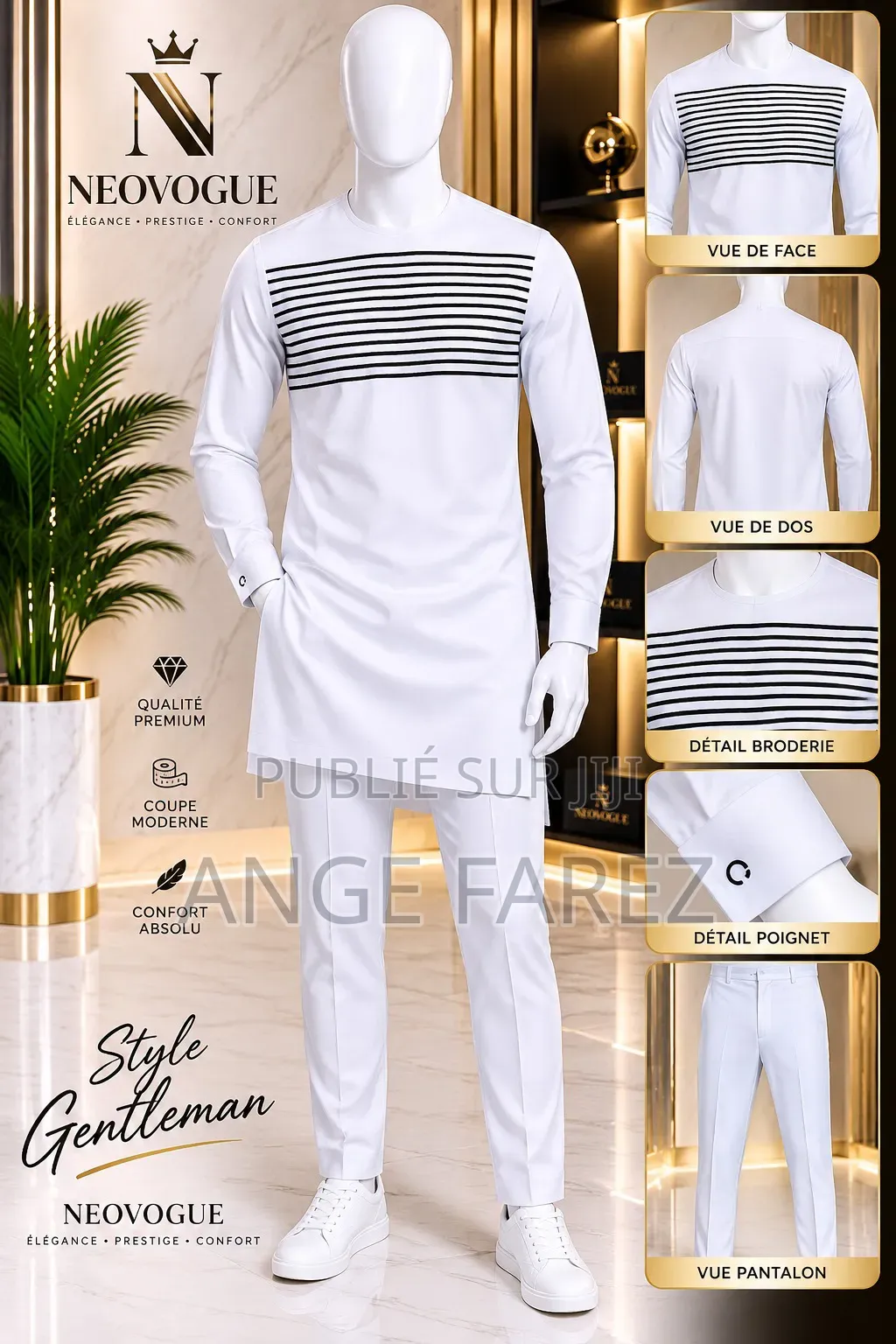 Tuniques Homme Couleur Blanche Bleu Gris