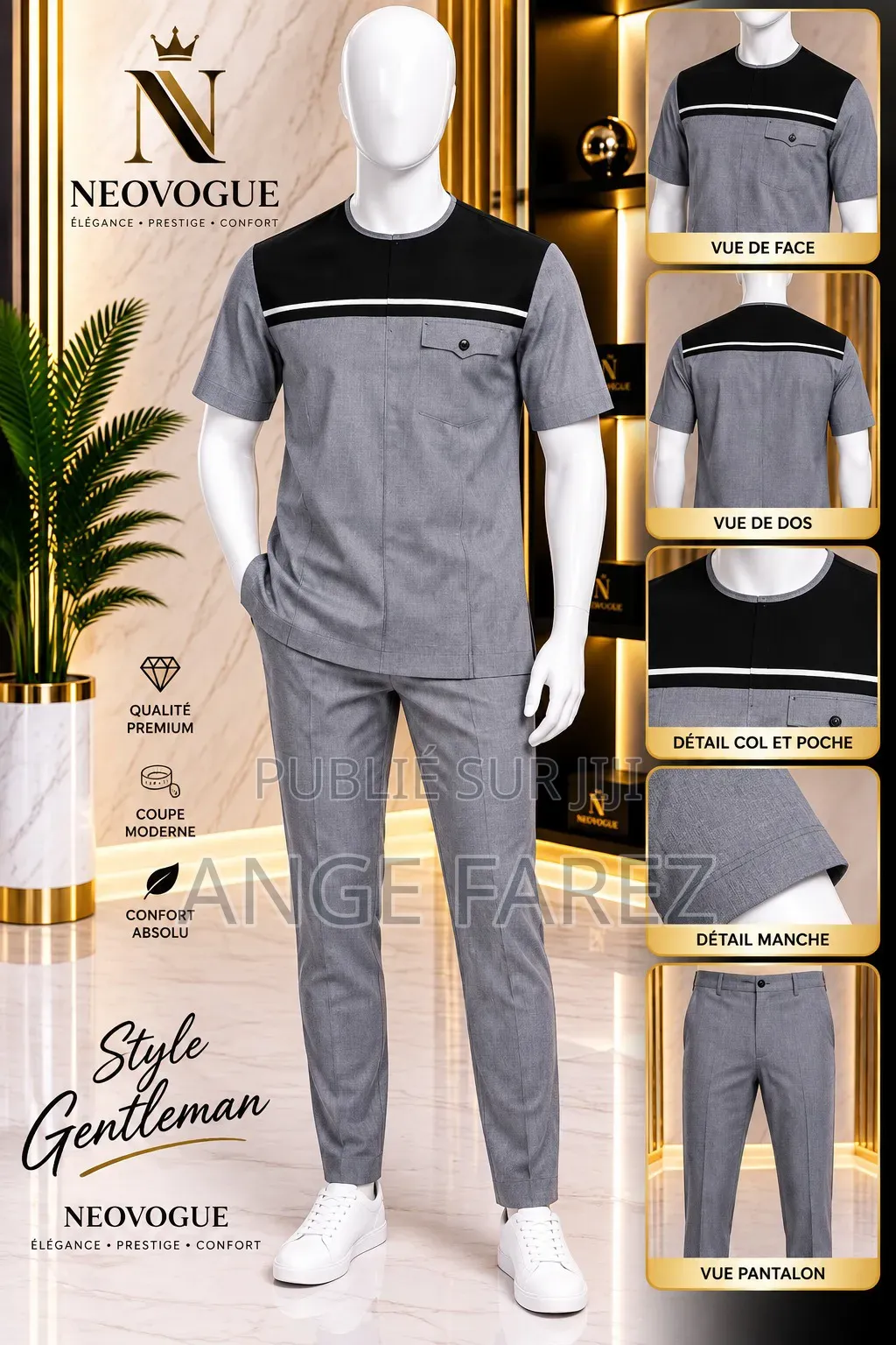 Tuniques Homme Couleur Blanche Bleu Gris