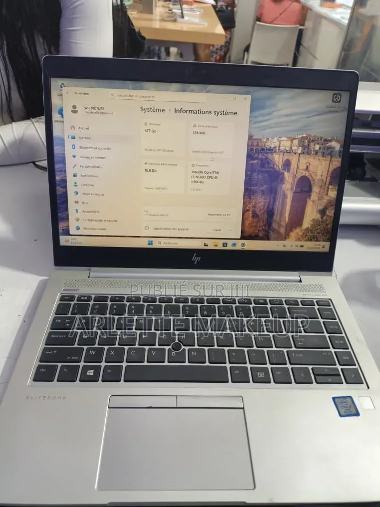 Ordinateur portable HP EliteBook 850 G5 16GB Intel Core i7 SSD 500GB