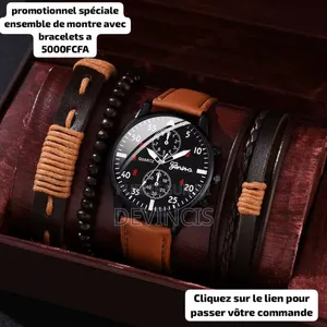 Ensemble De Montre + Bracelet Pour Homme.