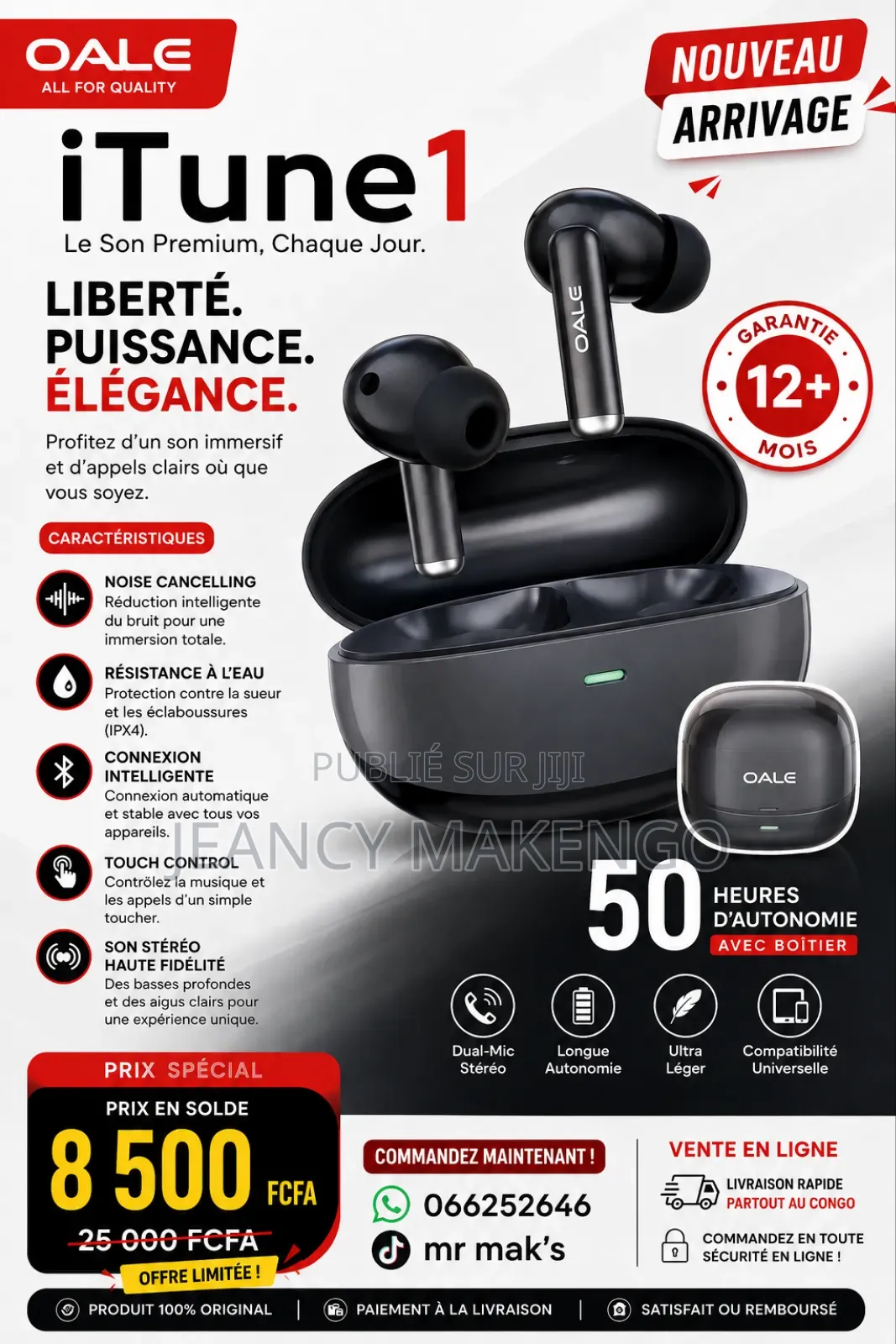 Écouteur Bluetooth OALE Bon Qualité