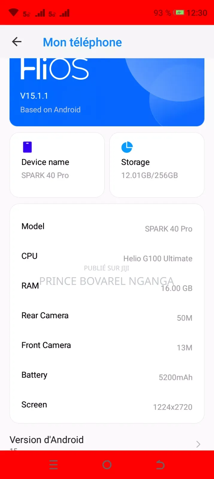 Tecno Spark 40 Pro 256 GB Autre