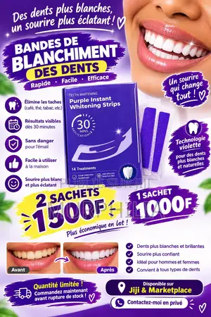  Bandes De Blanchiment Des Dents – 2 Sachets À 1 500f 
