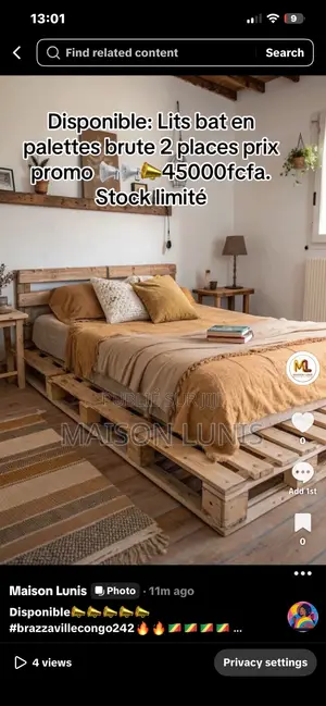 Lit 2 Places en Palettes