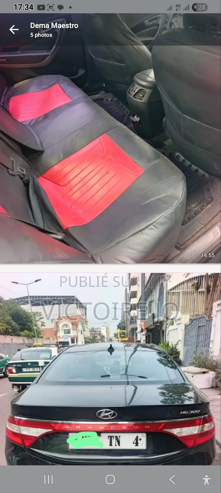 Hyundai Grandeur 2015 Noir