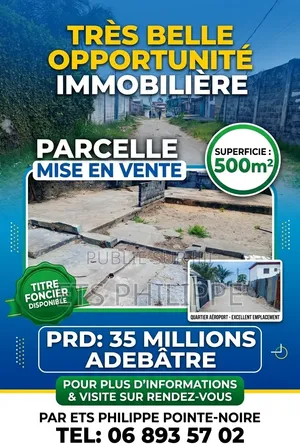 Parcelle De 500m2 Avec Titre À Vendre À l'Aéroport