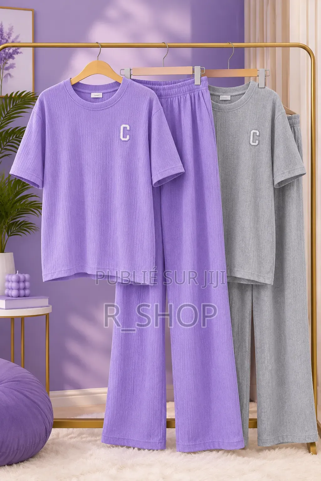 Ensemble Femme 2 Pièces (Tshirt + Pantalon Large)