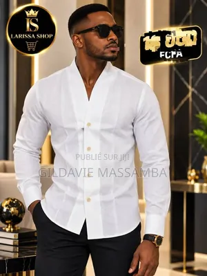 Chemise Sans Col Élégant