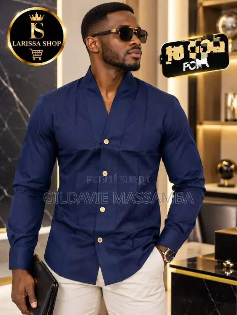 Chemise Sans Col Élégant