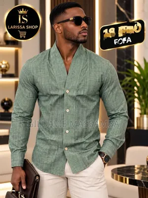 Chemise Sans Col Élégant