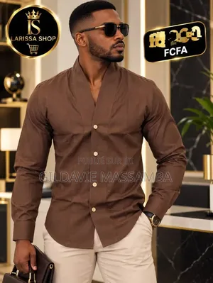 Chemise Sans Col Élégant