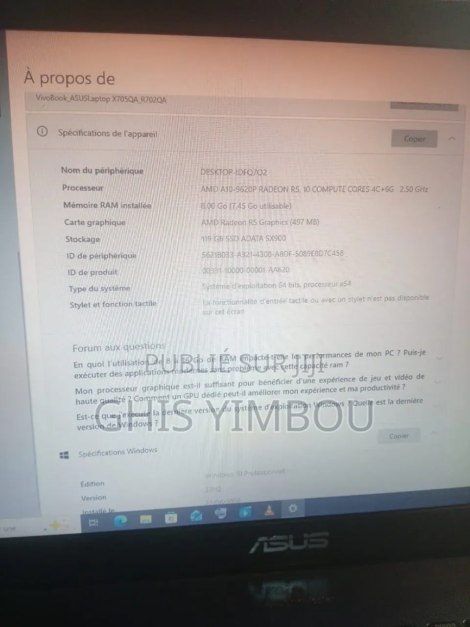 Asus B8430UA 8GB Qualcomm Snapdragon X Plus SSD 128GB
