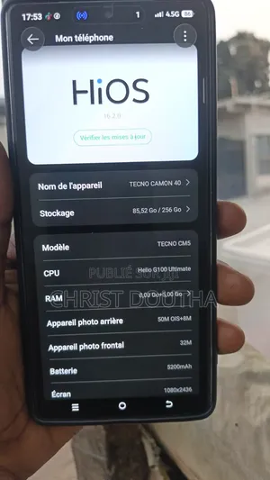 Tecno Camon 40 256 GB Noir