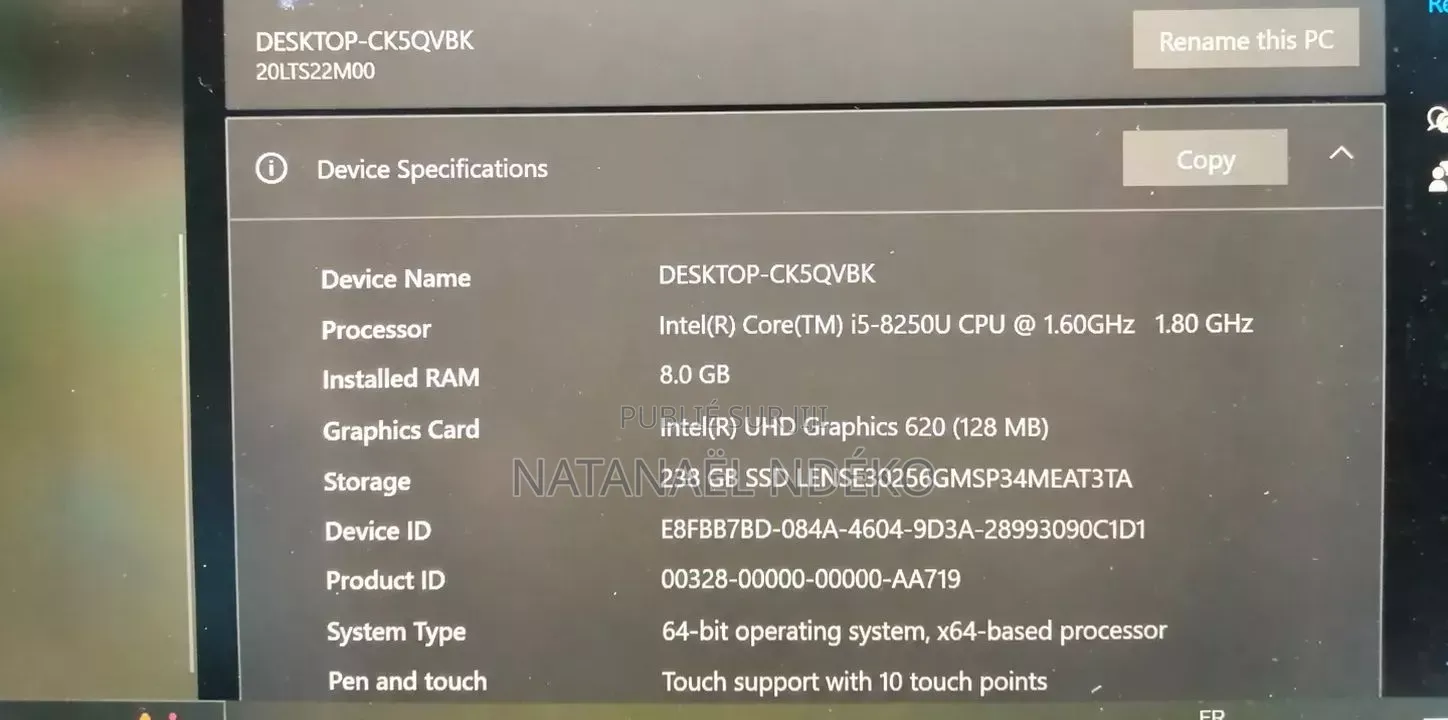 Nouveau Lenovo ThinkPad L480 8GB Intel Core i5 SSD 250GB
