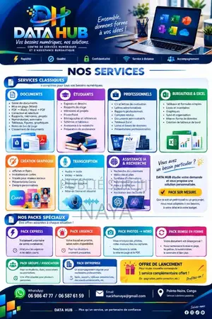 DATA HUB: Vente De Services Bureautique Et Informatique