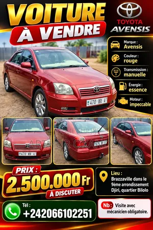 Toyota Avensis 2016 Rouge