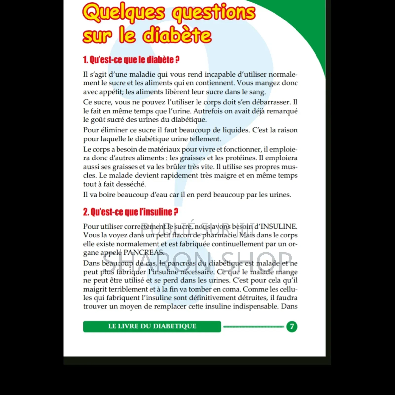 Le Livre Du Diabétique : Comment Bien Vivre Avec Son Diabète