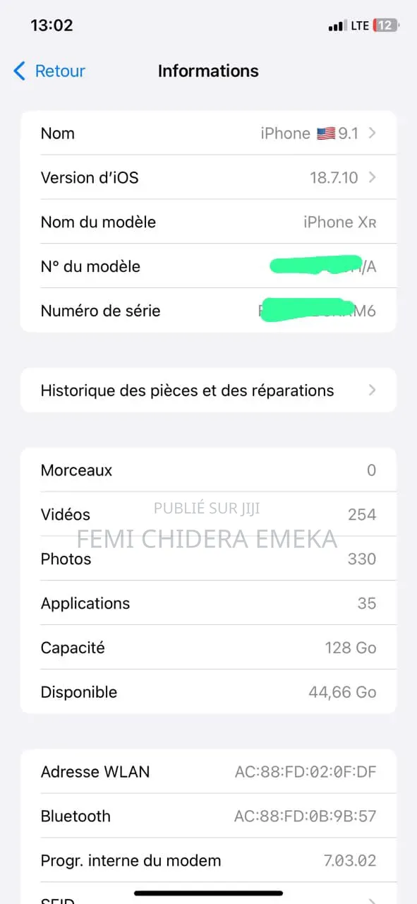 Apple iPhone XR 128 GB Noir