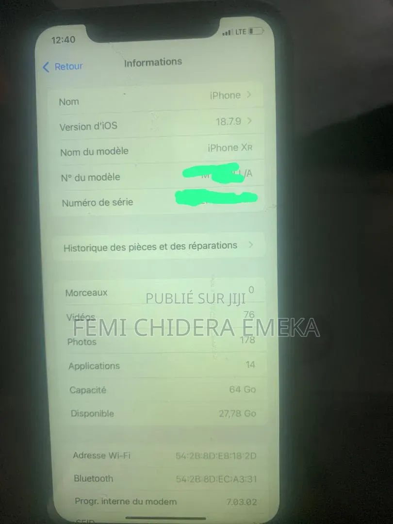 Apple iPhone XR 128 GB Noir