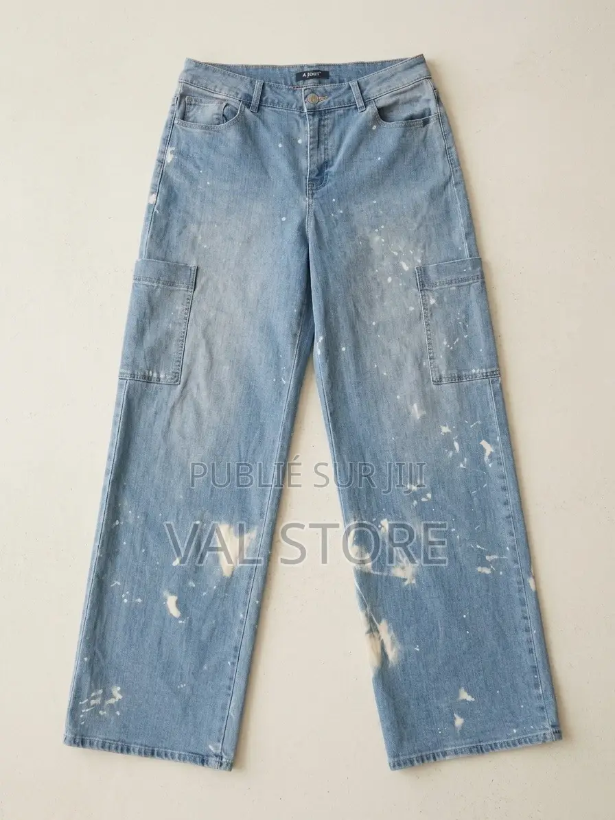 Jean Cargo Homme Bleu Clair Custom