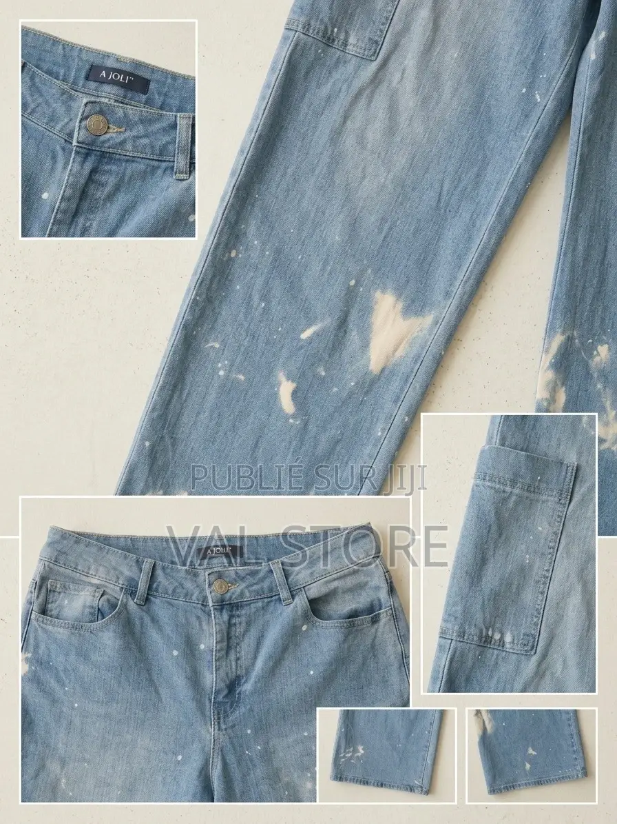 Jean Cargo Homme Bleu Clair Custom