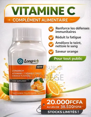 VITAMINE C Longrich 100 Comprimés - CONGO BRAZZAVILLE