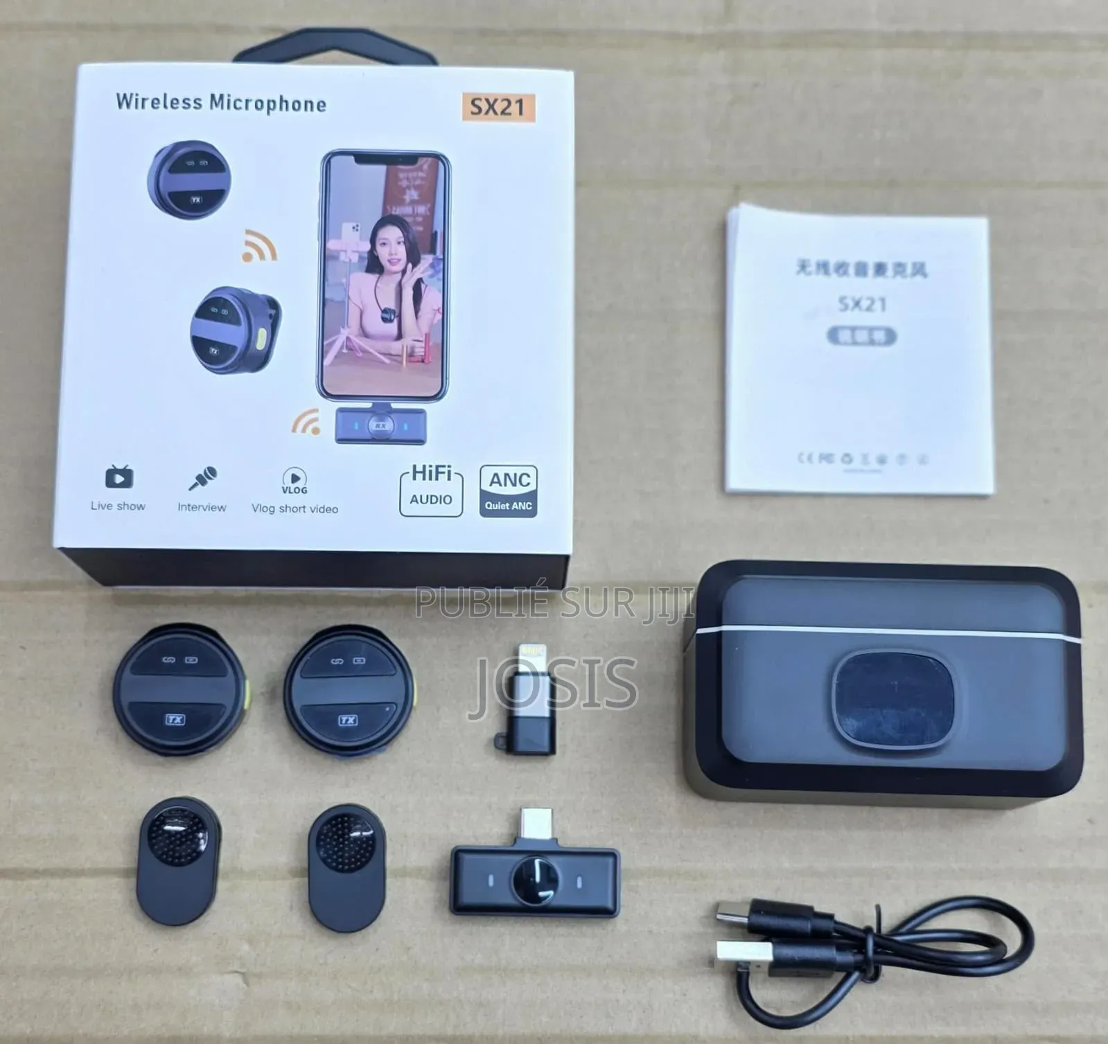 Microphones Cravate Sans Fil Double Canal (Modèle SX21),